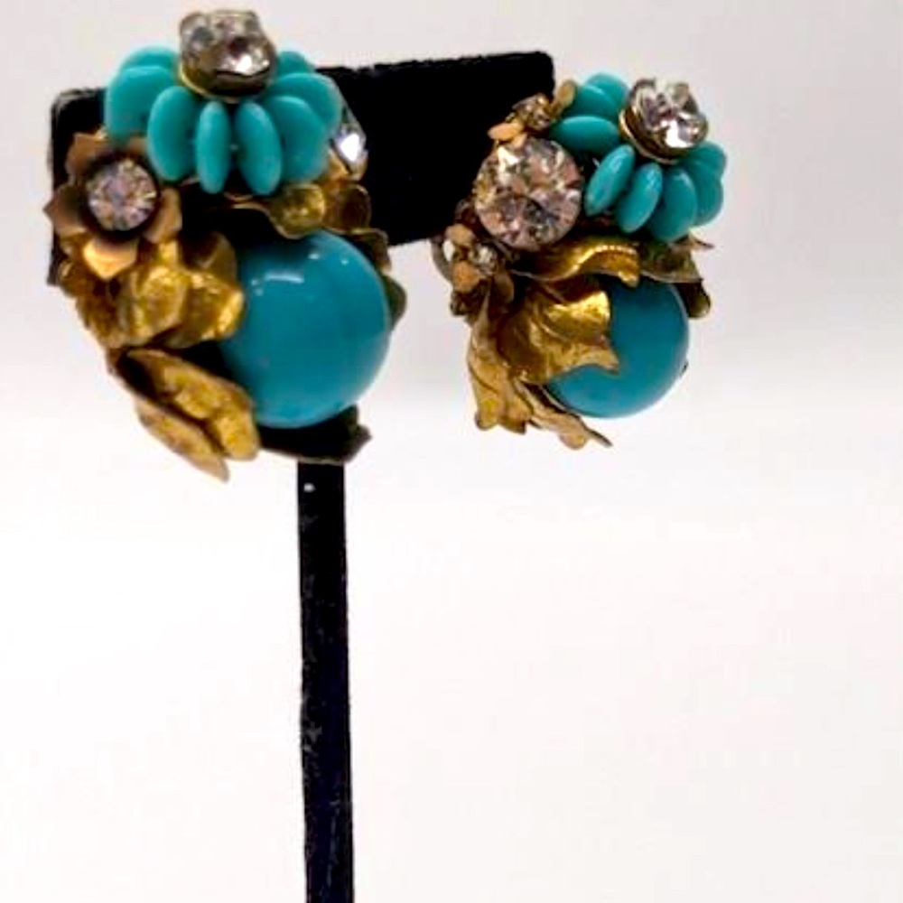 VTG  Signed Miriam Haskell Necklace and Two Earrings